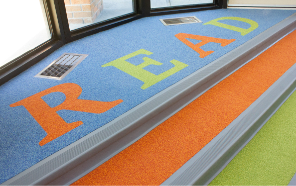 Milburn Flooring value-added services with custom waterjet flooring logo design