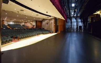 Wood flooring installed in Locust Valley High School auditorium