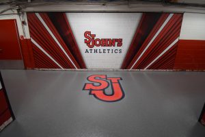 Slip-resistant flooring installed in a school gym to improve student safety