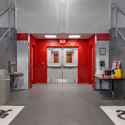 Exit door area near the pool at Connetquot High School aquatic center