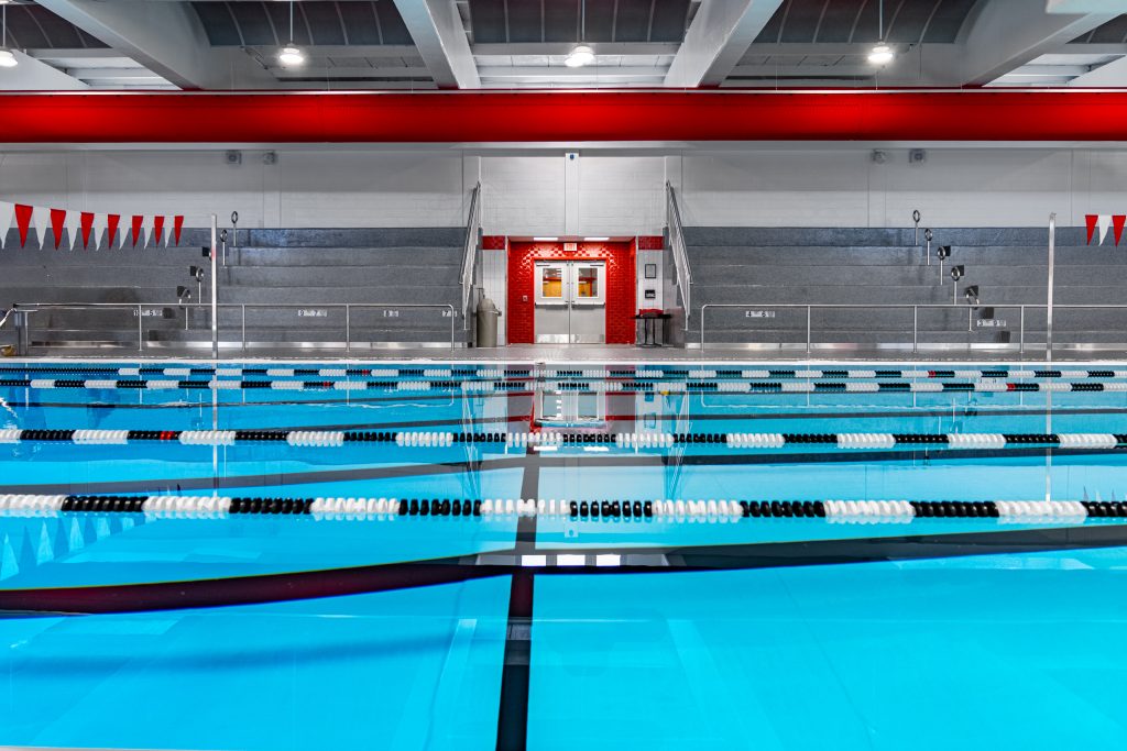 Side view of the Connetquot High School Pool